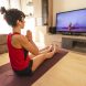 Yoga-Videokurs auf Fernseher übertragen