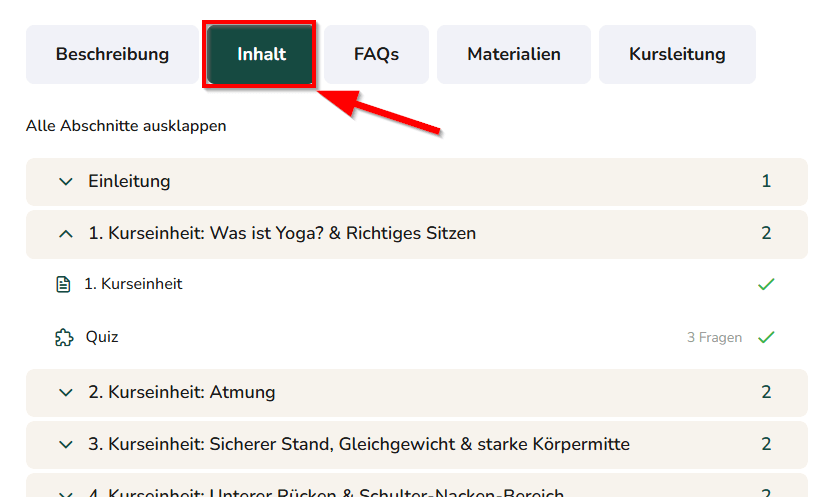 Einheit aufrufen